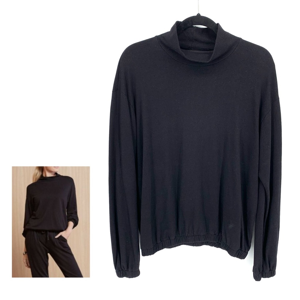 Sundry for Evereve Black Funnel Neck Pullover Sweater Size Small NWT
